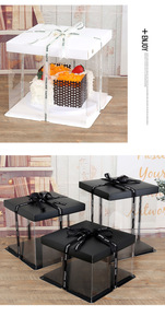 Bestyle กล่องของขวัญเค้กพลาสติกใสพร้อมริบบิ้นสำหรับวันเกิดดีไซน์ตามสั่ง - Product Image 6