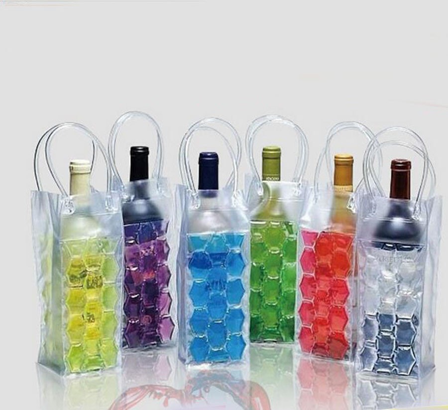 Wine Bottle Freezer Bag Beer Chilling Cooler Bag Ice Cooling Gel Holder Carrier Portable Liquor Ice-Cold Tools Chillers PVC Bag