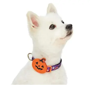 Бесплатные образцы украшения для Хэллоуина в виде тыквы, призрака, регулируемый жаккардовый ошейник для собак на заказ-оптом 2022 для маленьких и больших собак