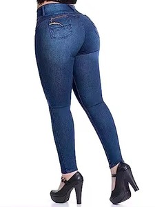 Womens, Skinny Denim Stretchy Cheville Jeggings Butt Lifting Pantalon avec Poches - Product Image 2