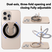 Neuerscheinung Hochwertiger Aluminium-Legierung Doppelseitiger Magnetischer 2-in-1 Fingerring-Griff Telefonhalter Ständer für Schreibtisch