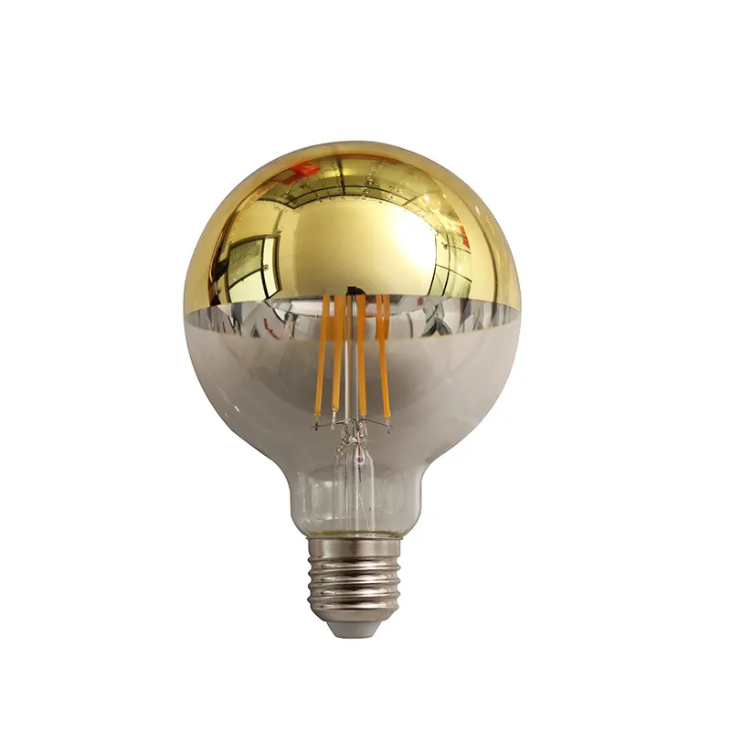 Ampoules Led à demi-Chrome 6W Edison G80, ampoules à Filament Led à trempage semi-or Anti-éblouissement