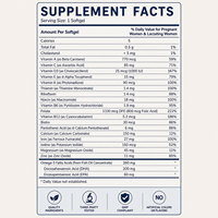 Capsules prénatales de marque privée OEM avec acide folique + DHA Supplément prénatal en vitamines et minéraux