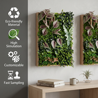 RUOPEI Panneau mural végétal artificiel encadré 3D, fausse verdure écologique, décoration murale verticale suspendue pour la maison et le bureau