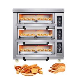 Thép Không Gỉ Thương Mại 3 Sàn Gas Nướng Lò 6/9 Khay Công Suất Lớn Gas Bánh Lò Điều Khiển Kỹ Thuật Số Cho Nhà Hàng Sử Dụng - Product Image 6