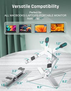 360 <b>Rotating</b> Laptop Stand Adjustable Height Angle Metal Tripod <b>Desk</b> Riser for Ergonomic Work - Product Image 5
