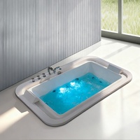 Baignoire d'angle encastrée rectangulaire moderne pour salle de bain, avec hydromassage et jets d'air, pour SPA intégré