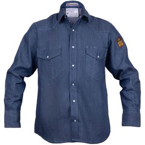 เสื้อเชิ้ตเดนิมทนไฟ 100% ผ้าฝ้าย 7 ออนซ์ ชุดทำงานผู้ชาย - Product Image 1