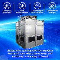 Condensador Evaporativo de Flujo Contrario de Alta Eficiencia y Bajo Ruido, Capacidad de Refrigeración de 50-2000 kW, Larga Vida Útil para Refrigeración Comercial