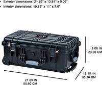 Fournisseur chinois Article promotionnel Noir Chargement élevé Grande mallette à outils de rangement/Boîte en plastique étanche avec roues et poignées