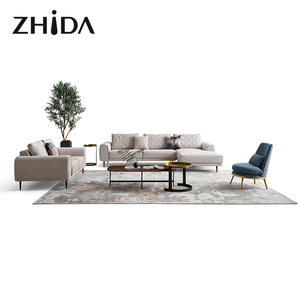 Zhida-muebles de salón para el hogar, diseño moderno, tela verde, esquina, sofá seccional en forma de <span class=keywords><strong>l</strong></span> - Product Image 5