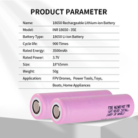 Batterie Li-ion cylindrique 18650 INR18650 35E 3500mAh 100% originale SAM, cellule haute capacité, 500 cycles, taux de décharge élevé