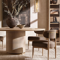 Ensemble de chaises de salle à manger de luxe haut de gamme, chaises de salle à manger en bois massif courbé en forme de croissant, fabriquées à la main, pour hôtels et restaurants
