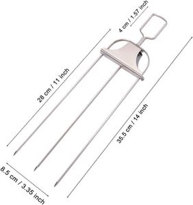 Pinchos de Metal Reutilizables de Acero Inoxidable Personalizados con Barra de Empuje y Mango Largo Multifunción para Asar y Acampar al Aire Libre - Product Image 2