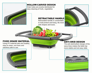 <span class=keywords><strong>Grande</strong></span> colino da cucina colino frutta verdura cestello colino colino pieghevole con manici allungabili - Product Image 3