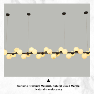 Magnifique lampe suspendue linéaire en sphère d'albâtre contemporaine, globe lumineux en marbre pour hall d'hôtel, villa, <span class=keywords><strong>foyer</strong></span> - Product Image 3