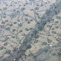 Tissu en Tulle Brodé de Paillettes Bleues et de Perles Lourdes en Cristal de Luxe pour Robe de Mariée – Vente en Gros, Fournisseur d'Usine