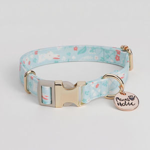 Luxury Elegant Modern Fashion Design Printed Cotton <b>Dog</b> <b>Collar</b> <b>Soft</b> Durable Buckle Closure All Seasons Accessory Personalization - Product Image 1