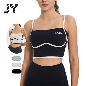 Reggiseno Sportivo JY Plus Size ad Alto Supporto con Spalline Sottili, in Nylon Spandex Morbidissimo, Colore Contrasto per Fitness, <span class=keywords><strong>Palestra</strong></span> e Yoga - Product Image 1