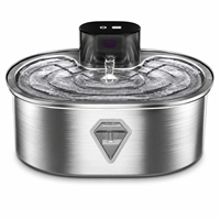Fontaine à eau rechargeable pour animaux de compagnie 3,5 L, distributeur d'eau sans fil pour chat, acier inoxydable 304, commande tactile, fontaine à eau silencieuse