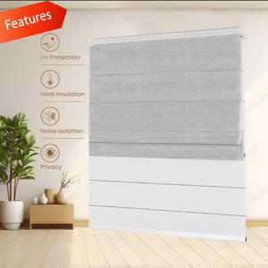 Stores romains à double couche sur mesure, installation facile, occultant motorisé, fonction de store cellulaire pour les fenêtres américaines, intégré - Product Image 4