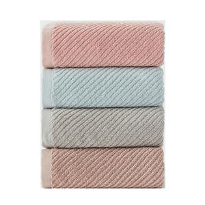 Serviette de bain en pur coton 70x140 cm, couleur unie, tissage sergé, usage domestique, gris, marron, rose, bleu, rectangulaire, 32 fils - Product Image 2