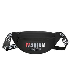 Sac banane unisexe Fashion Jing Pin noir avec imprimé lettres, résistant à l'eau, collection Printemps 2025 - Product Image 1