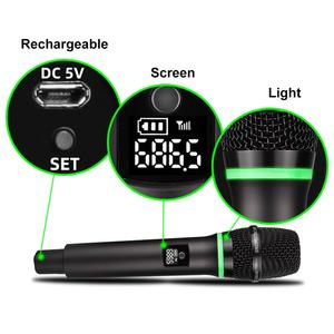 Fifine — microphone karaoké sans fil avec lumière, performance uhf, pour chant, nouvel arrivage - Product Image 2