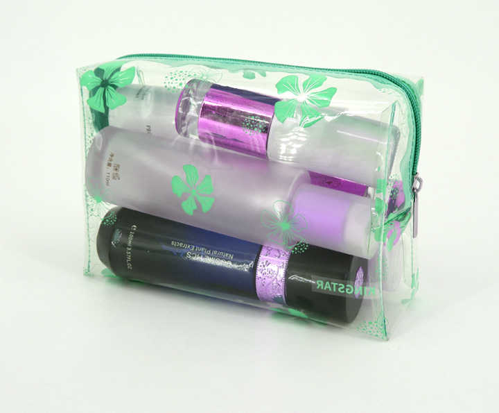 Custom Print Logo Waterproof Clear PVC Toiletry Bag for Traveling