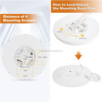 Plafonnier LED encastré de 9, 12 et 15 pouces, 3CCT, 5CCT, 135LM/W, profil bas, panneau plat rond pour l'éclairage résidentiel
