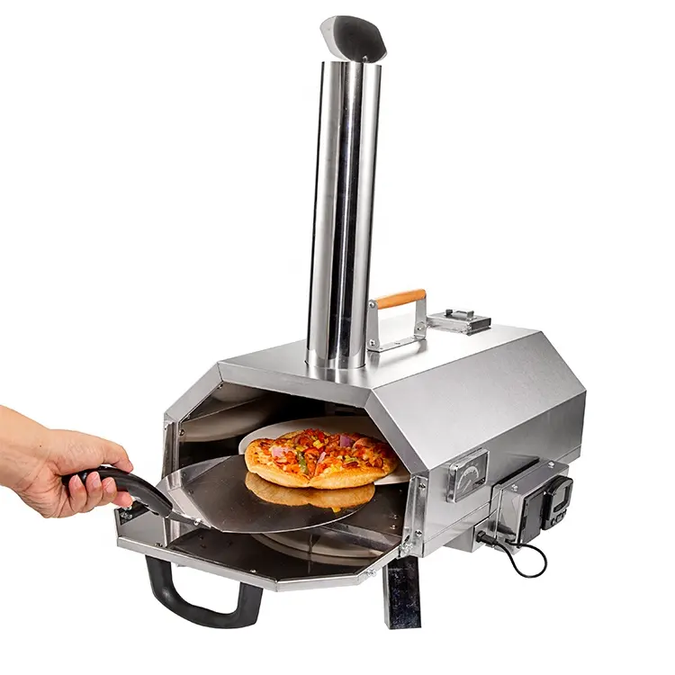 Pizza Machine Maker Automatischer rotierender Grill Grill Holzofen im Freien