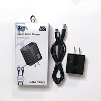 Produk Baru 2024 2IN1 Charger USB QC3.0 Pengisian Cepat Dengan Kabel Micro Type C untuk Ponsel Android iPhone