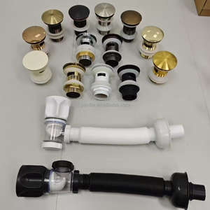 Ensemble de luxe d'accessoires de salle de bain en laiton : siphon escamotable pour lavabo avec <span class=keywords><strong>filtre</strong></span> et attrape-<span class=keywords><strong>cheveux</strong></span>, accessoires pour la maison - Product Image 4