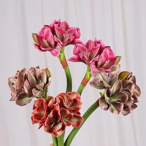 Bulbes d'<span class=keywords><strong>Amaryllis</strong></span> artificiels de haute qualité en gros, toucher réel en EVA, fleurs artificielles de Noël pour la décoration de la maison de Noël - Product Image 1