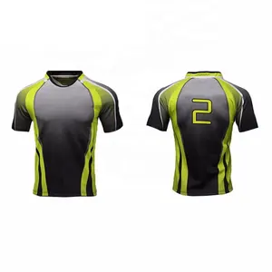 Camiseta deportiva de manga larga personalizada para equipos, ropa de Rugby con impresión por sublimación completa