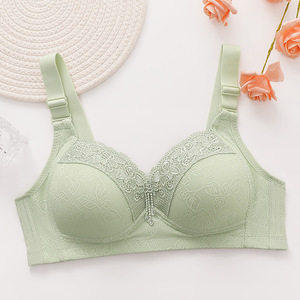 Soutien-gorge grande taille uni en dentelle brodée, dos élégant, push-up, sans armatures, bonnet fin et couvrant, fermeture <span class=keywords><strong>à</strong></span> quatre rangées de crochets, maintien latéral - Product Image 4