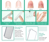9cm/12cm lime à ongles en verre noir clair cristal tampon polisseuse verre Nano lime à ongles avec étui pour ongles naturels