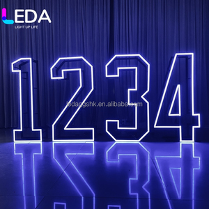 LEDA Birthday Party Decoration Metal Rgb Collapsible <b>Led</b> large 4Ft Neon Marquee Number Stand Foldable Light Up <b>Letter</b> Number Lig - Product Image 4