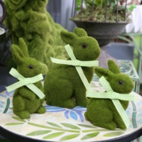Ruban en velours simulé en résine européenne avec nœud en forme de lapin pour la décoration de la maison, du jardin, du balcon, de la fenêtre, de Pâques