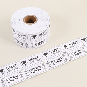 Biglietti della lotteria con doppio trofeo bianco personalizzati per premi di raccolta fondi per eventi - Product Image 3