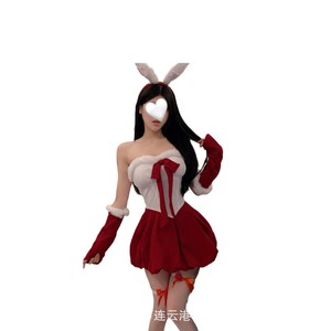 "Nighttime Lingerie Pure and Desire Christmas Bunny Girl Set QQNY Pajamas Uniform Temptation Clothes Women" - Product Image 1