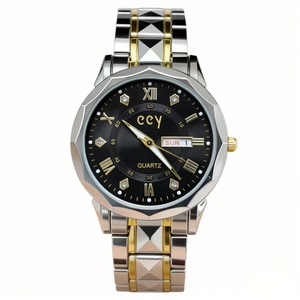 Montre à quartz avec bracelet en acier, montre en alliage résistante à l'eau, montre-bracelet pour homme, pour le commerce d'exportation - Product Image 1