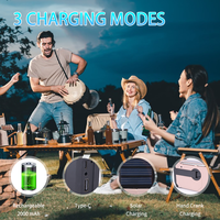 Radio à manivelle solaire auto-alimentée 2000mAh avec charge USB-C, lampe torche LED, alarme SOS, radio météo AM/FM/SW d'urgence