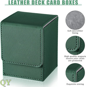 QY Magnetic Closure PU Leather Trading <b>Card</b> Deck Box Storage Case for Sports <b>Cards</b> and Tabletop Games - Product Image 2