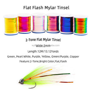 Material de atado de moscas de oropel Mylar Flash plano de 1mm y 2mm de ancho para Señuelos de Pesca de <span class=keywords><strong>Ninfa</strong></span>, oropel metálico Flashabou - Product Image 2