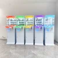 Machine de jeu d'arcade commerciale à monnayeur, mini-grue à pinces pour poupées, pour une personne, avec éclairage multicolore, pour petits cadeaux