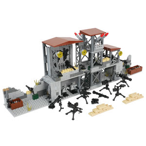 MOC Militaries Arsenal Scene, <span class=keywords><strong>Kit</strong></span> de Construcción de Posiciones de Batería, Ladrillos de Modelo de Guerras, Juguetes Educativos Creativos DIY para Niños MOC5088 - Product Image 6