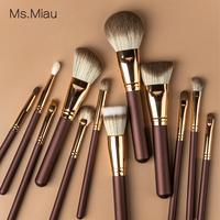 Belleza 2026 Set Rias Wajah 12-Piece Premium dengan Gagang Kayu yang Dapat Disesuaikan untuk Foundation, Bedak Tabur, Concealer, Minimum Order Rendah