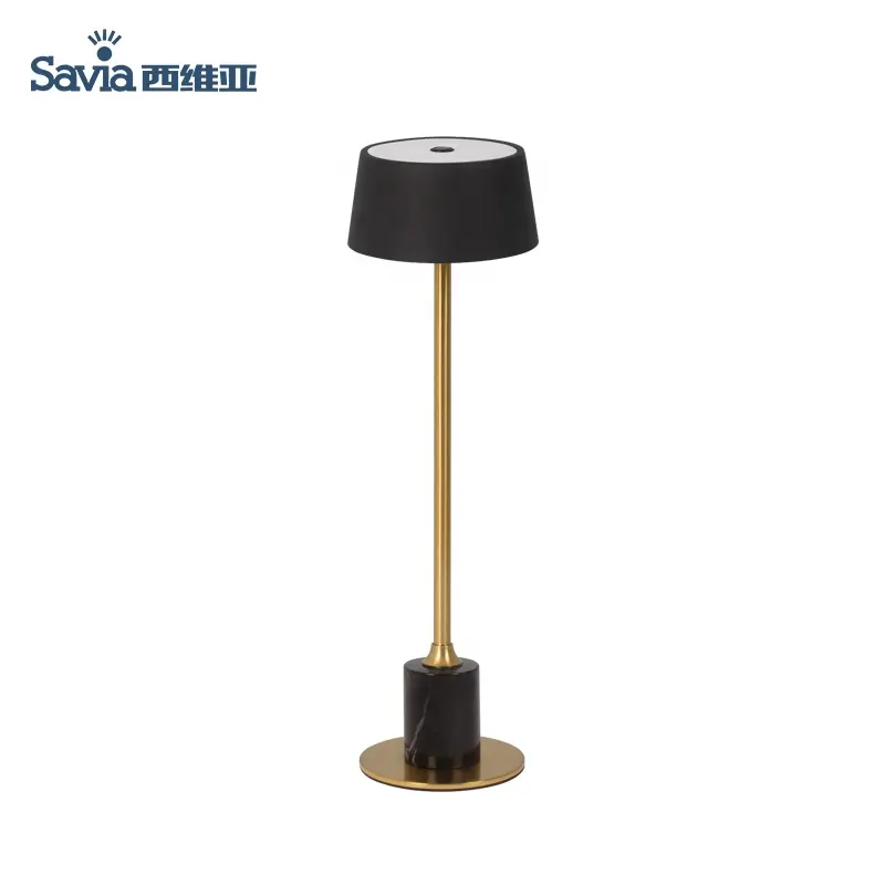 Savia Modern LED Desk Light Decoration Removable Dimmable Marble Rechargeable Cordless Table Lamp For Bar Bedroom Dining-table
