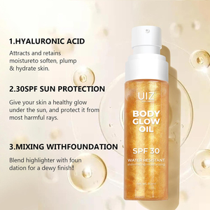 <span class=keywords><strong>Huile</strong></span> Corporelle Éclatante au Coco Personnalisée en Usine <span class=keywords><strong>SPF</strong></span> <span class=keywords><strong>30</strong></span> Éclaircissante Hydratante avec Paillettes Distribuées Uniformément Format Échantillon - Product Image 3